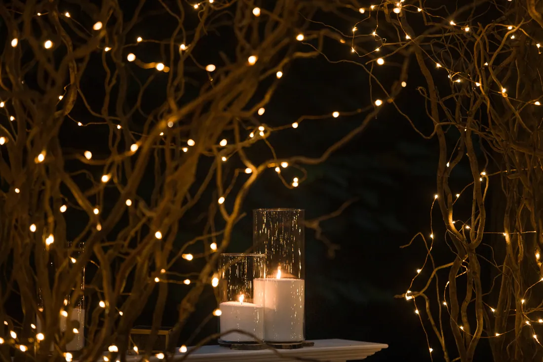 A small fire at night