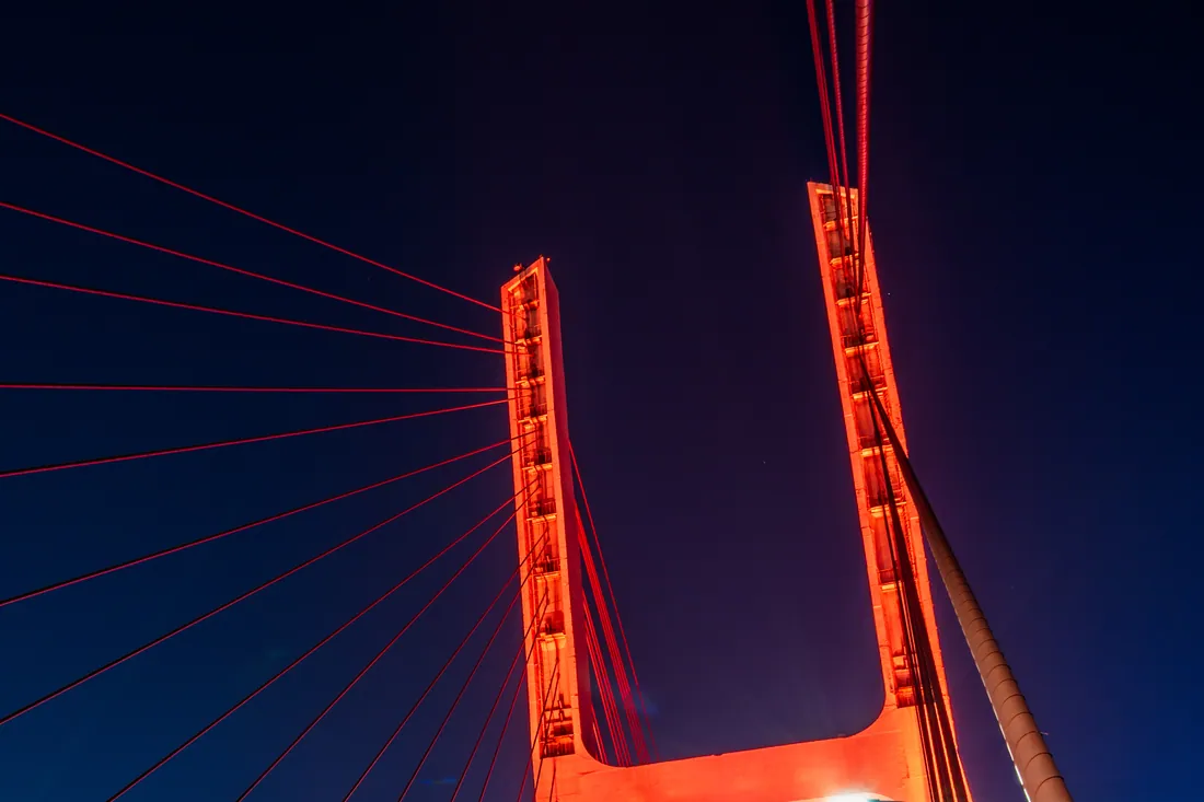 Cables at night