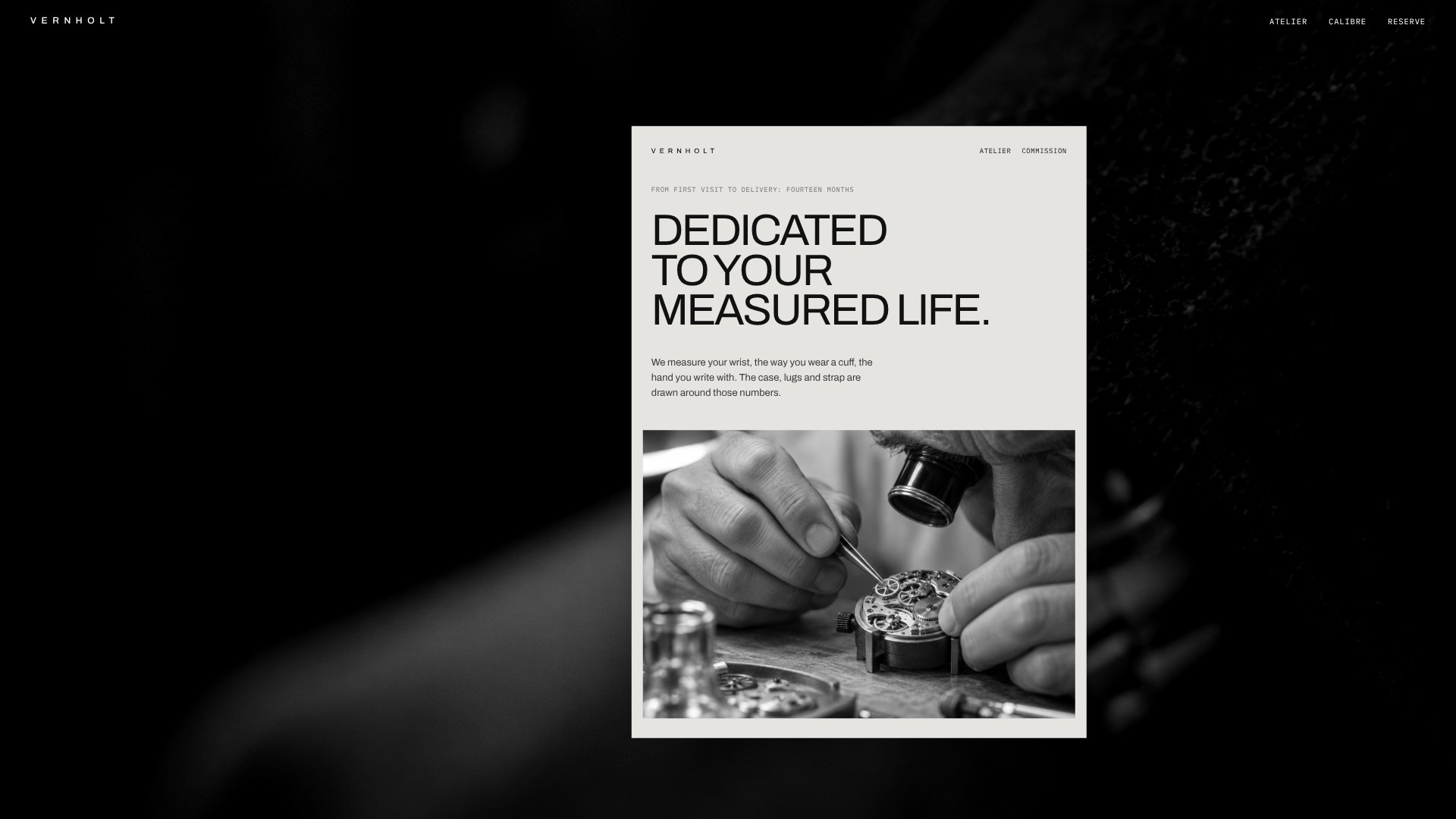 Dedicated to your measured life: assembly under a loupe